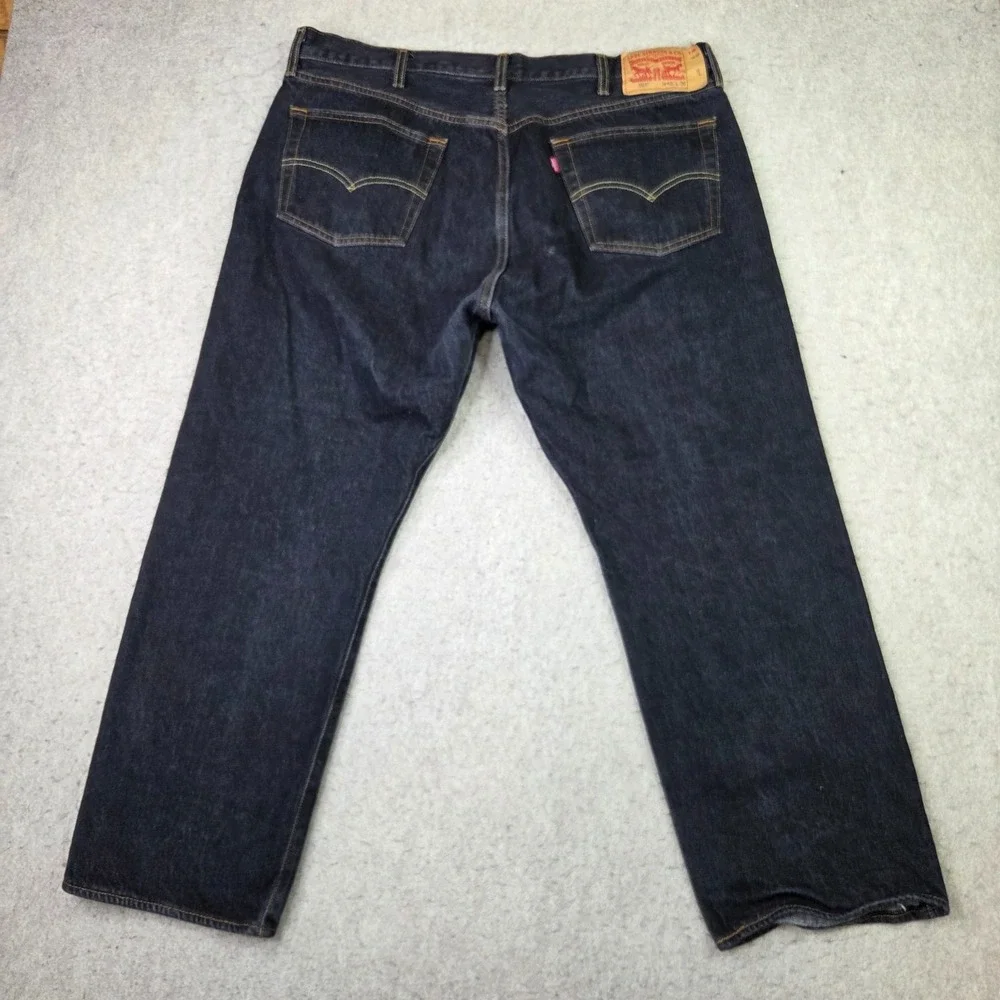 Levi's 501 Original Fit Jeans Mens 42x30 Black Denim Straight Leg 100% Cotton